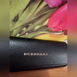 Burberry Black Leather Glasses Case. Mint Condition!